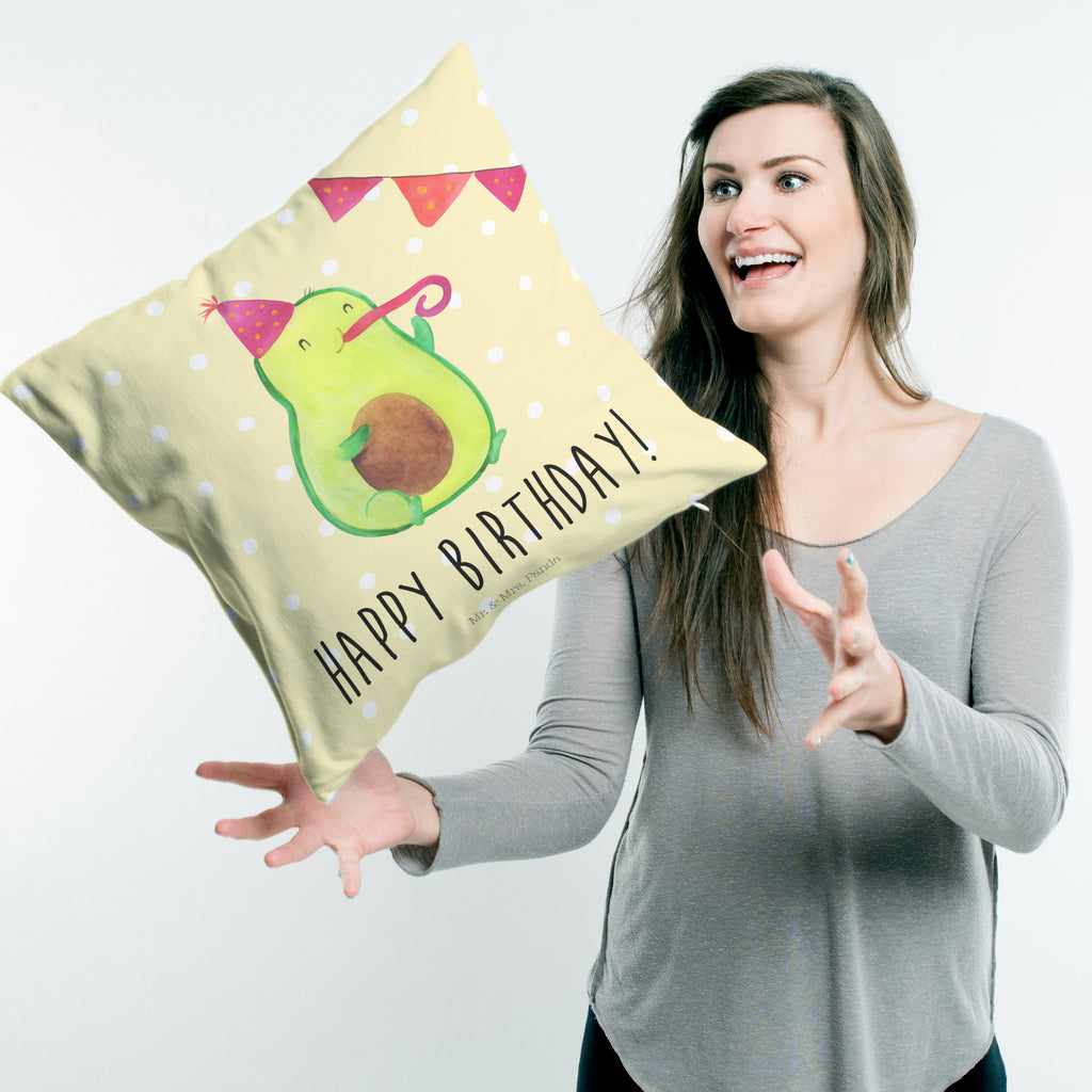 40x40 Kissen Avocado Birthday Kissenhülle, Kopfkissen, Sofakissen, Dekokissen, Motivkissen, Avocado, Veggie, Vegan, Gesund