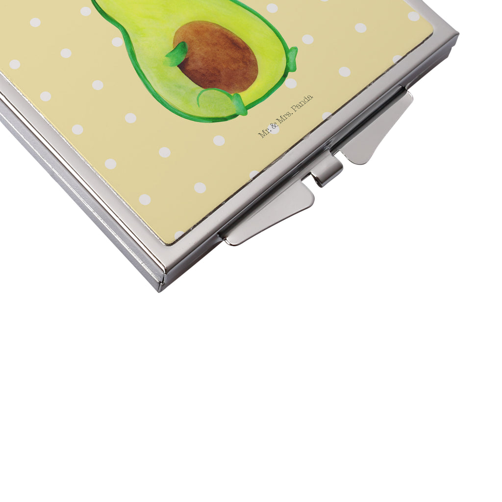 Handtaschenspiegel quadratisch Avocado Birthday Spiegel, Handtasche, Quadrat, silber, schminken, Schminkspiegel, Avocado, Veggie, Vegan, Gesund