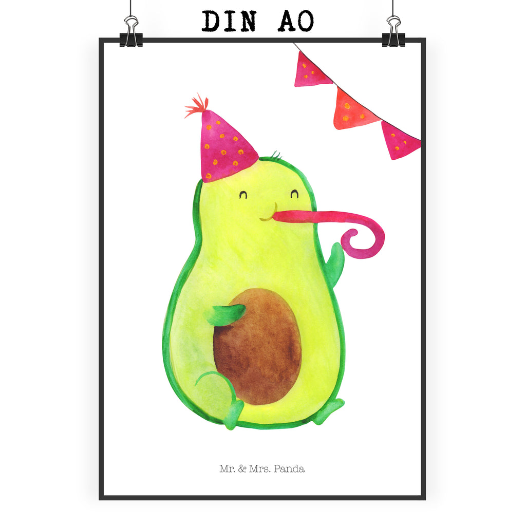 Poster Avocado Birthday Poster, Wandposter, Bild, Wanddeko, Küchenposter, Kinderposter, Wanddeko Bild, Raumdekoration, Wanddekoration, Handgemaltes Poster, Mr. & Mrs. Panda Poster, Designposter, Kunstdruck, Posterdruck, Avocado, Veggie, Vegan, Gesund