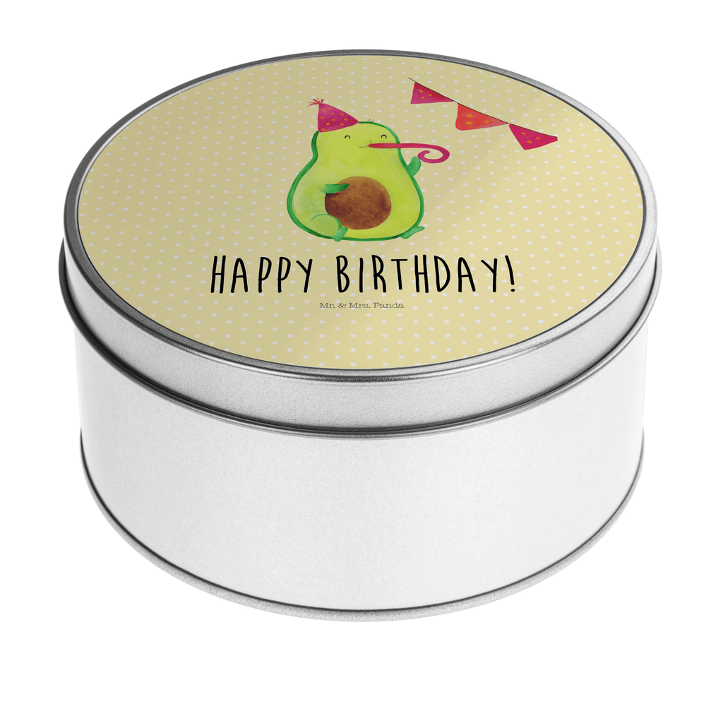 Blechdose rund Avocado Birthday Metalldose, Keksdose, Dose, Vorratsdose, Geschenkbox, Avocado, Veggie, Vegan, Gesund