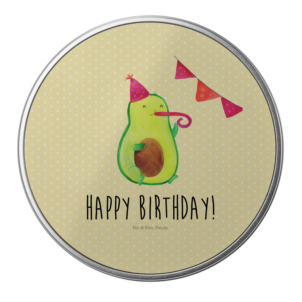 Blechdose rund Avocado Birthday Metalldose, Keksdose, Dose, Vorratsdose, Geschenkbox, Avocado, Veggie, Vegan, Gesund