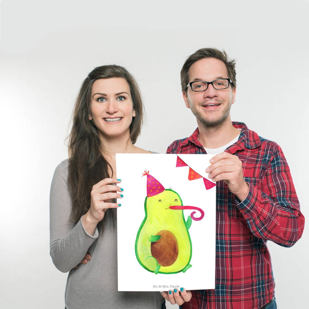 Poster Avocado Birthday Poster, Wandposter, Bild, Wanddeko, Küchenposter, Kinderposter, Wanddeko Bild, Raumdekoration, Wanddekoration, Handgemaltes Poster, Mr. & Mrs. Panda Poster, Designposter, Kunstdruck, Posterdruck, Avocado, Veggie, Vegan, Gesund