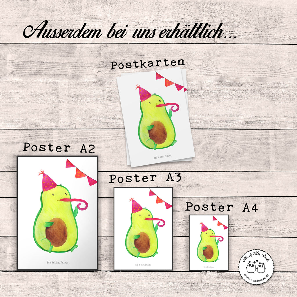 Poster Avocado Birthday Poster, Wandposter, Bild, Wanddeko, Küchenposter, Kinderposter, Wanddeko Bild, Raumdekoration, Wanddekoration, Handgemaltes Poster, Mr. & Mrs. Panda Poster, Designposter, Kunstdruck, Posterdruck, Avocado, Veggie, Vegan, Gesund