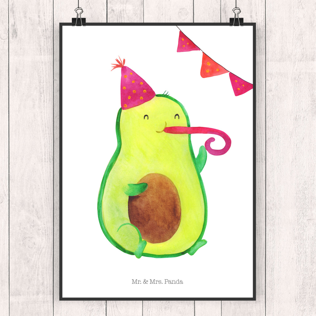 Poster Avocado Birthday Poster, Wandposter, Bild, Wanddeko, Küchenposter, Kinderposter, Wanddeko Bild, Raumdekoration, Wanddekoration, Handgemaltes Poster, Mr. & Mrs. Panda Poster, Designposter, Kunstdruck, Posterdruck, Avocado, Veggie, Vegan, Gesund