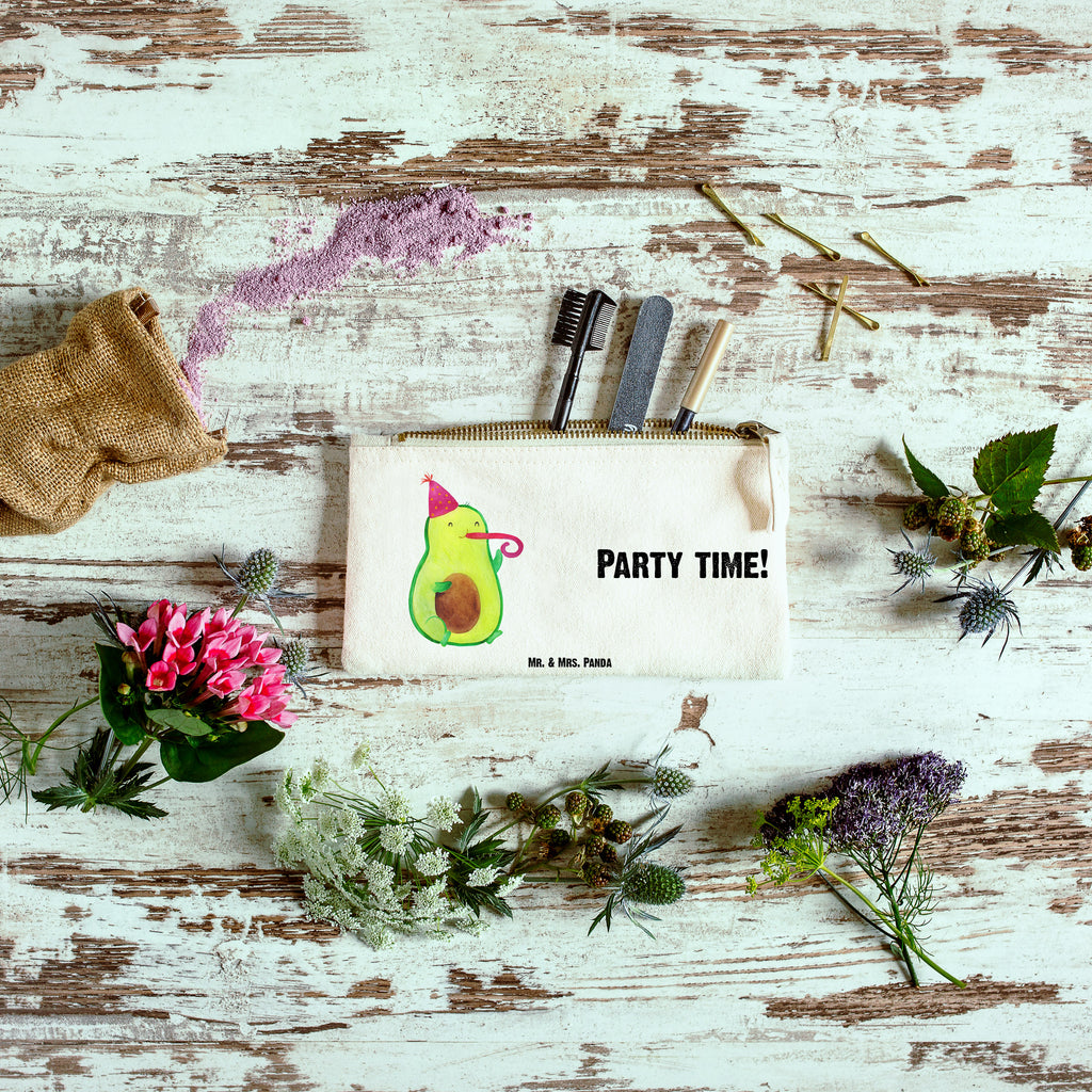 Schminktasche Avocado Party Time Schminktasche, Kosmetiktasche, Kosmetikbeutel, Stiftemäppchen, Etui, Federmappe, Makeup, XXL, Schminketui, Kosmetiketui, Schlamperetui, Avocado, Veggie, Vegan, Gesund