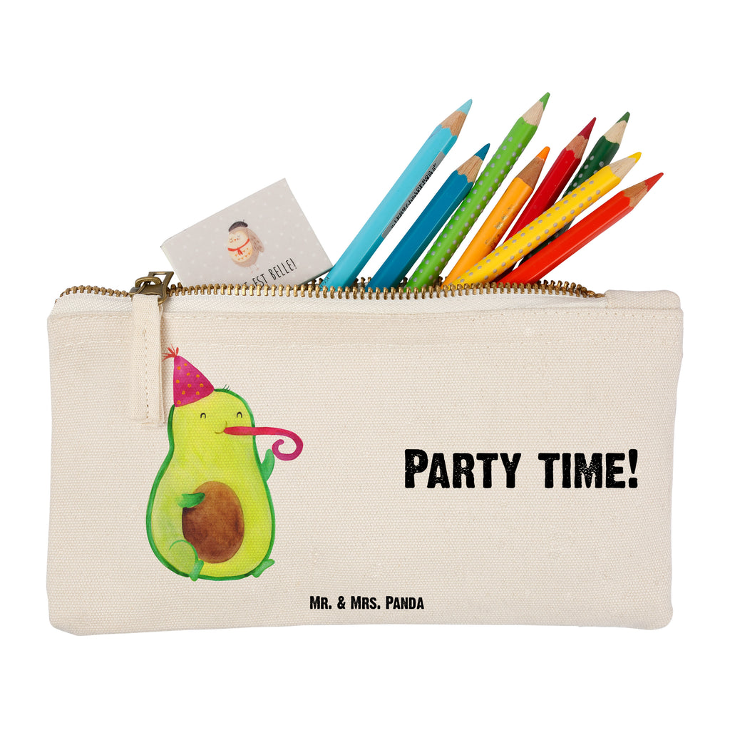 Schminktasche Avocado Party Time Schminktasche, Kosmetiktasche, Kosmetikbeutel, Stiftemäppchen, Etui, Federmappe, Makeup, XXL, Schminketui, Kosmetiketui, Schlamperetui, Avocado, Veggie, Vegan, Gesund