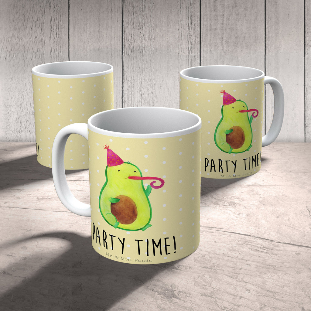 Tasse Avocado Party Time  Becher, Kaffeetasse, Kaffeebecher, Tee, Frühstück, Büro  Avocado, Veggie, Vegan, Gesund
