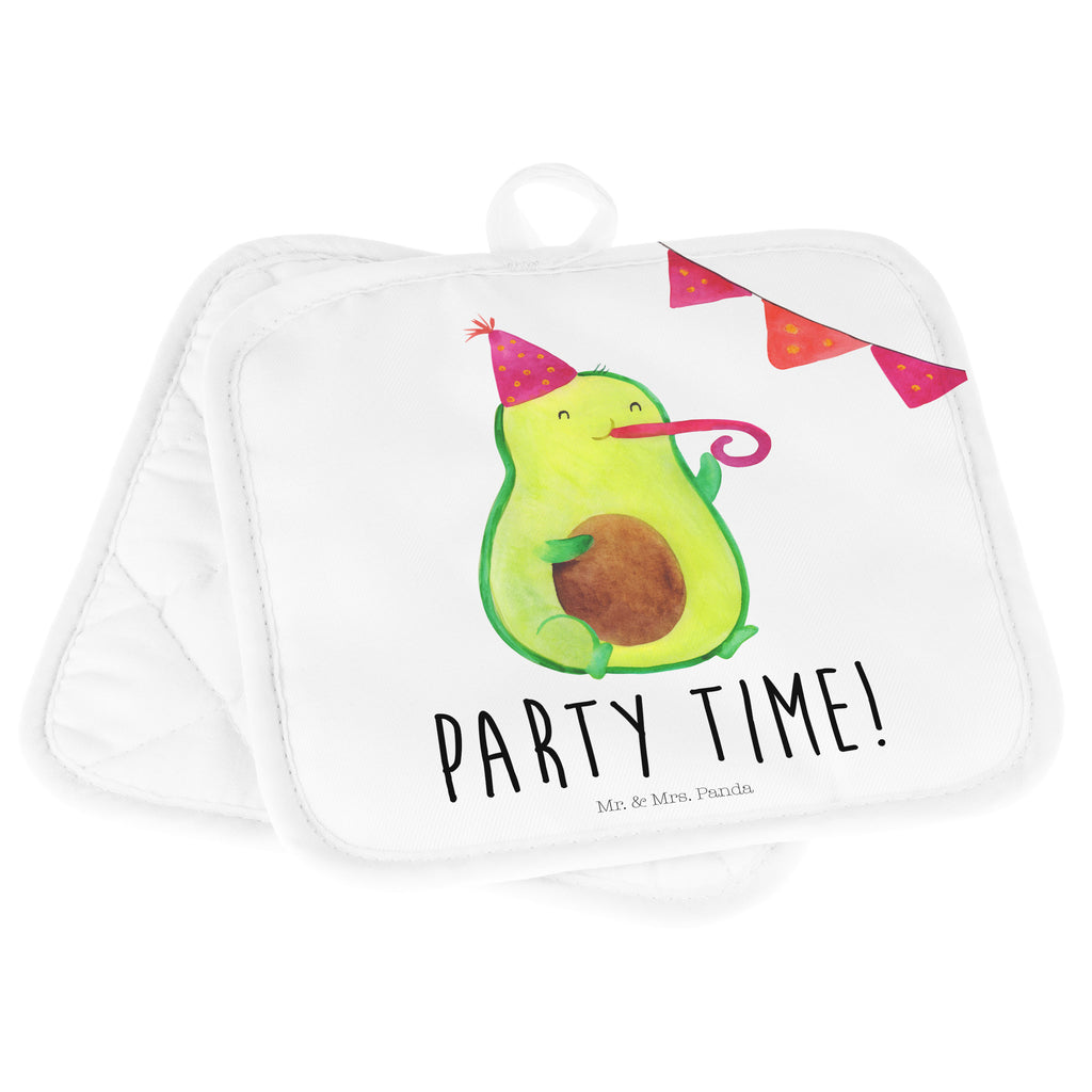 2er Set Topflappen  Avocado Party Time Topflappen, Topfuntersetzer, Ofenhandschuh, Topflappen Set, Topflappen lustig, Topflappen mit Spruch, Avocado, Veggie, Vegan, Gesund