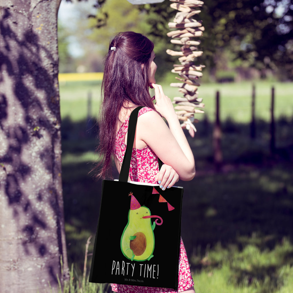 Tragetasche Avocado Party Time Beuteltasche, Beutel, Einkaufstasche, Jutebeutel, Stoffbeutel, Avocado, Veggie, Vegan, Gesund