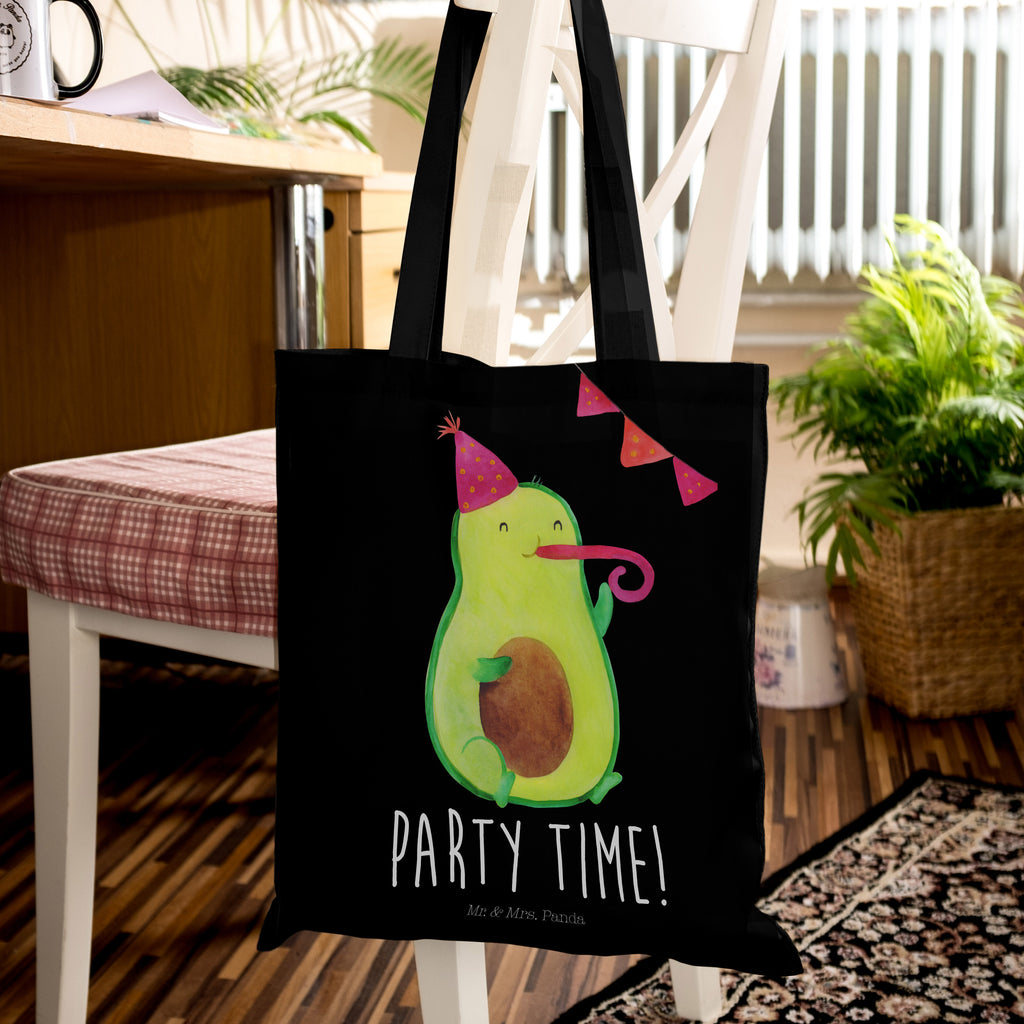 Tragetasche Avocado Party Time Beuteltasche, Beutel, Einkaufstasche, Jutebeutel, Stoffbeutel, Avocado, Veggie, Vegan, Gesund