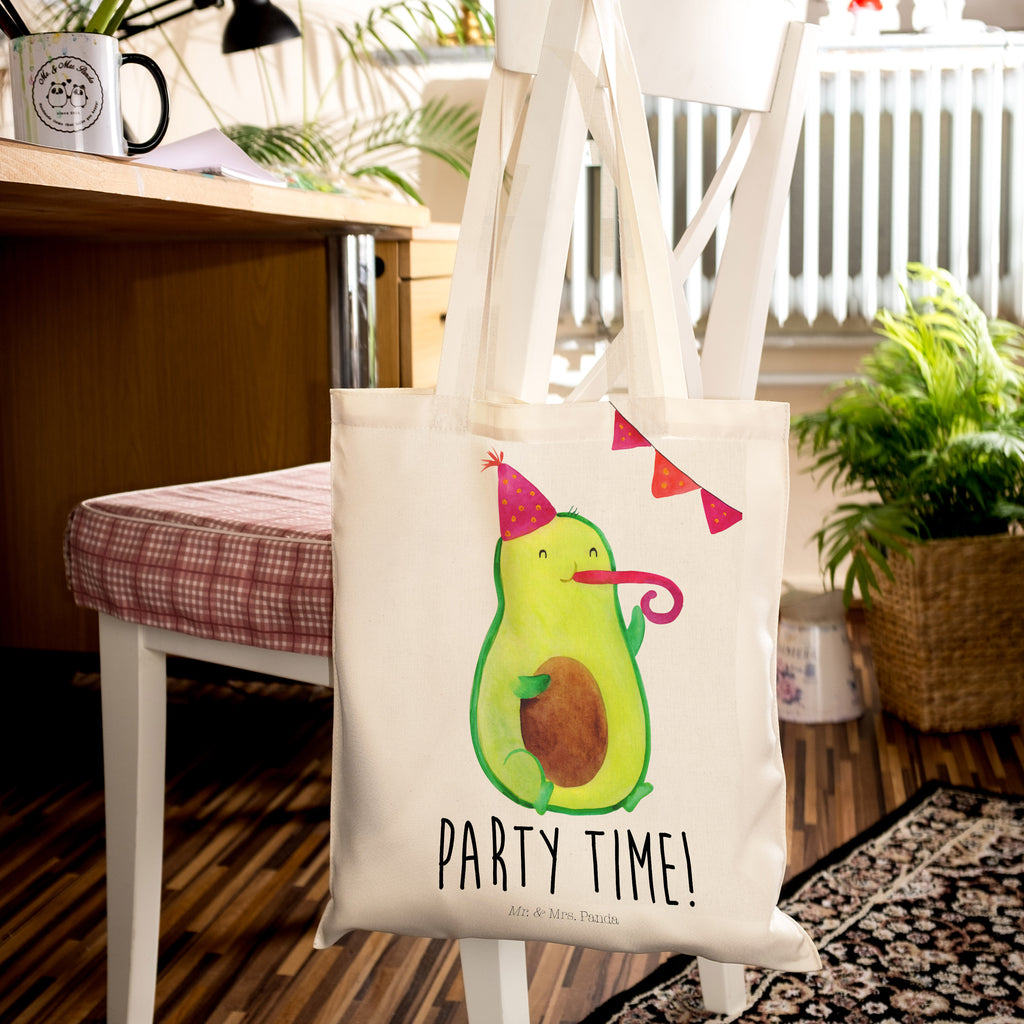 Tragetasche Avocado Party Time Beuteltasche, Beutel, Einkaufstasche, Jutebeutel, Stoffbeutel, Avocado, Veggie, Vegan, Gesund
