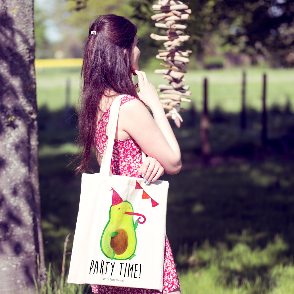 Tragetasche Avocado Party Time Beuteltasche, Beutel, Einkaufstasche, Jutebeutel, Stoffbeutel, Avocado, Veggie, Vegan, Gesund