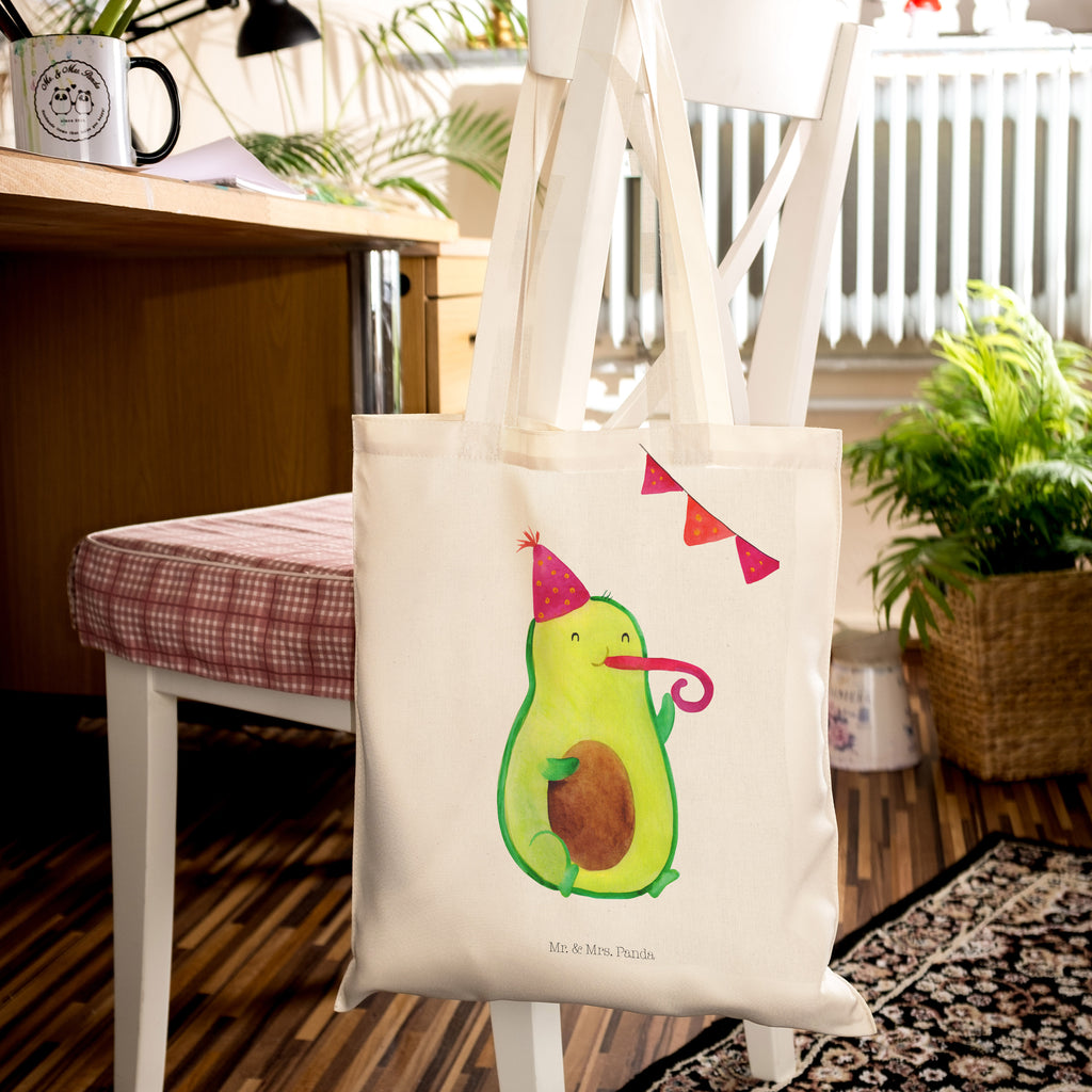 Tragetasche Avocado Party Time Beuteltasche, Beutel, Einkaufstasche, Jutebeutel, Stoffbeutel, Avocado, Veggie, Vegan, Gesund