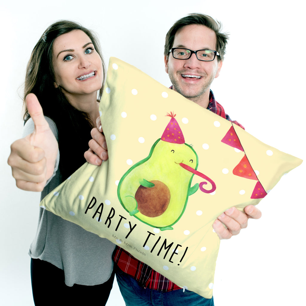40x40 Kissen Avocado Party Time Kissenhülle, Kopfkissen, Sofakissen, Dekokissen, Motivkissen, Avocado, Veggie, Vegan, Gesund