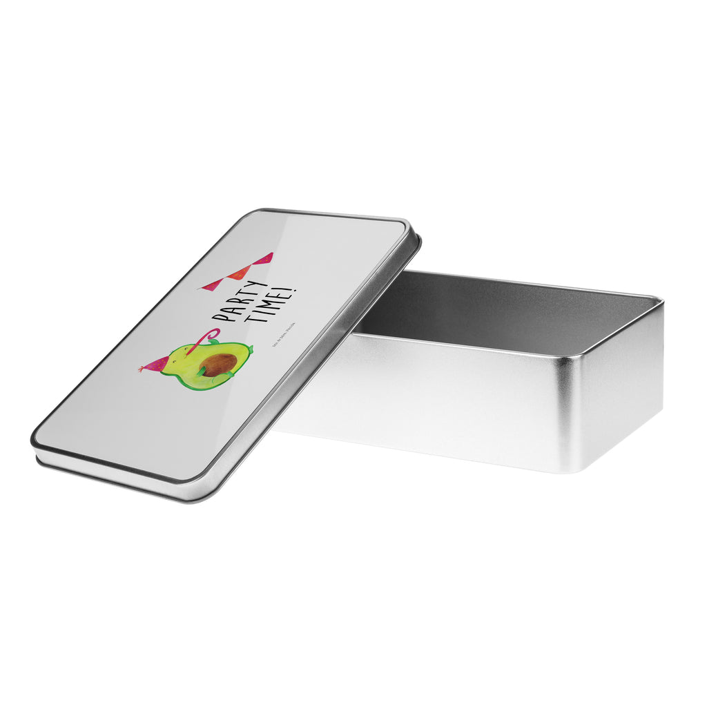 Metalldose rechteckig Avocado Party Time Blechdose, Metalldose, Blechbox, Container, Keksdose, Vorratsdose, Vorratsbox, Döschen, Versperbox, Vesperdose, Aufbewahrungsdose, Aufbewahrungsbox, Aluminiumdose, Dose, Avocado, Veggie, Vegan, Gesund