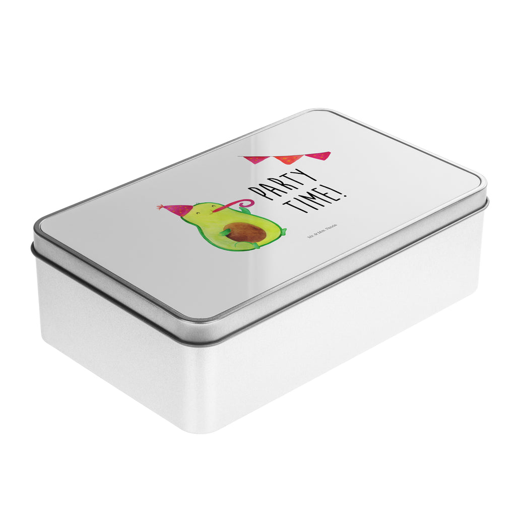 Metalldose rechteckig Avocado Party Time Blechdose, Metalldose, Blechbox, Container, Keksdose, Vorratsdose, Vorratsbox, Döschen, Versperbox, Vesperdose, Aufbewahrungsdose, Aufbewahrungsbox, Aluminiumdose, Dose, Avocado, Veggie, Vegan, Gesund