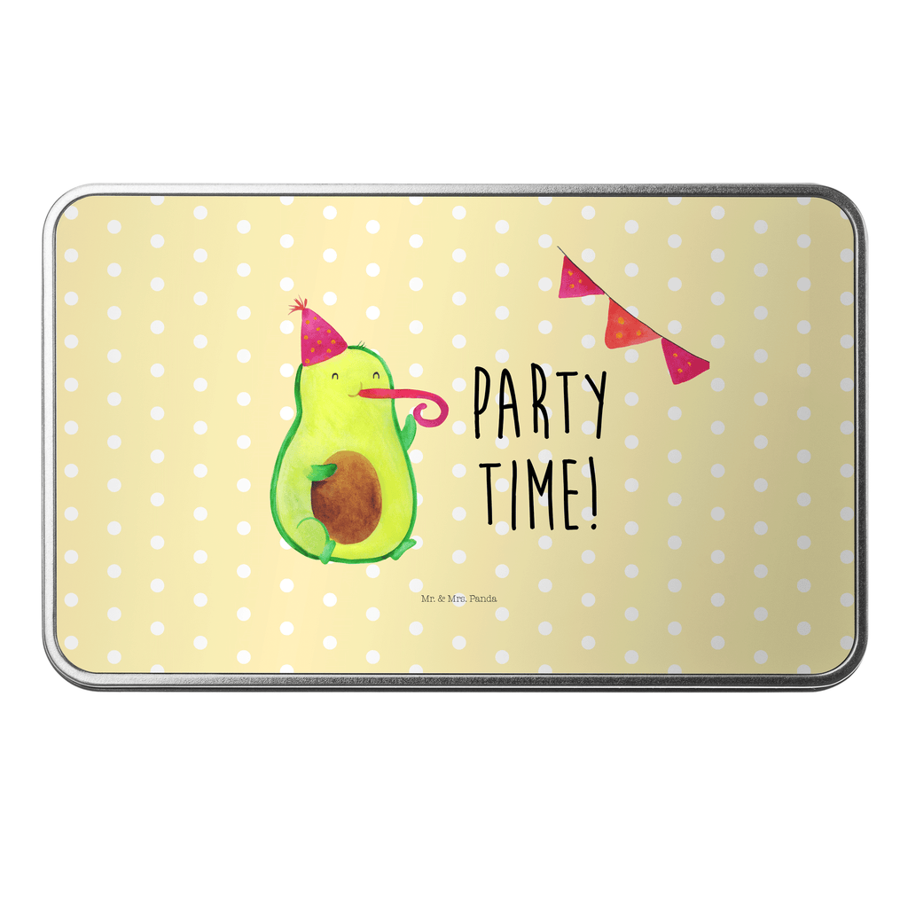 Metalldose rechteckig Avocado Party Time Blechdose, Metalldose, Blechbox, Container, Keksdose, Vorratsdose, Vorratsbox, Döschen, Versperbox, Vesperdose, Aufbewahrungsdose, Aufbewahrungsbox, Aluminiumdose, Dose, Avocado, Veggie, Vegan, Gesund