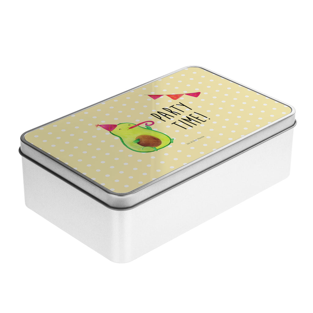 Metalldose rechteckig Avocado Party Time Blechdose, Metalldose, Blechbox, Container, Keksdose, Vorratsdose, Vorratsbox, Döschen, Versperbox, Vesperdose, Aufbewahrungsdose, Aufbewahrungsbox, Aluminiumdose, Dose, Avocado, Veggie, Vegan, Gesund