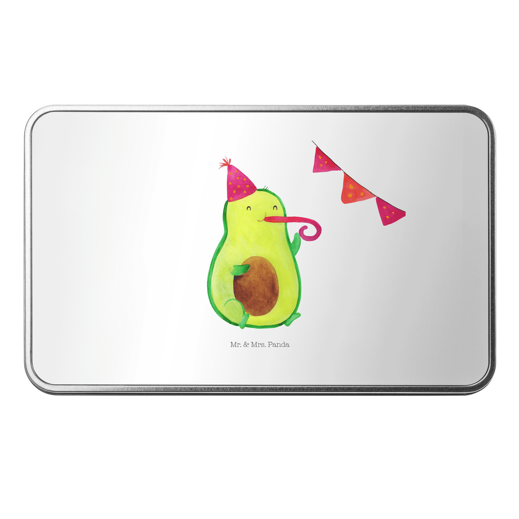 Metalldose rechteckig Avocado Party Time Blechdose, Metalldose, Blechbox, Container, Keksdose, Vorratsdose, Vorratsbox, Döschen, Versperbox, Vesperdose, Aufbewahrungsdose, Aufbewahrungsbox, Aluminiumdose, Dose, Avocado, Veggie, Vegan, Gesund