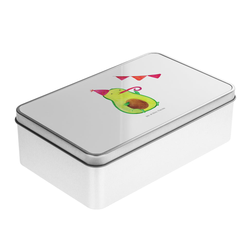 Metalldose rechteckig Avocado Party Time Blechdose, Metalldose, Blechbox, Container, Keksdose, Vorratsdose, Vorratsbox, Döschen, Versperbox, Vesperdose, Aufbewahrungsdose, Aufbewahrungsbox, Aluminiumdose, Dose, Avocado, Veggie, Vegan, Gesund