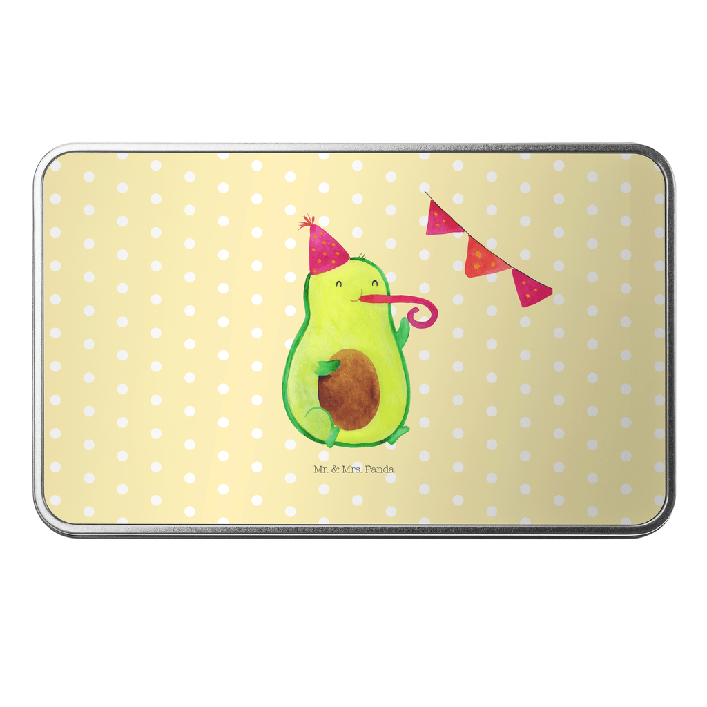 Metalldose rechteckig Avocado Party Time Blechdose, Metalldose, Blechbox, Container, Keksdose, Vorratsdose, Vorratsbox, Döschen, Versperbox, Vesperdose, Aufbewahrungsdose, Aufbewahrungsbox, Aluminiumdose, Dose, Avocado, Veggie, Vegan, Gesund