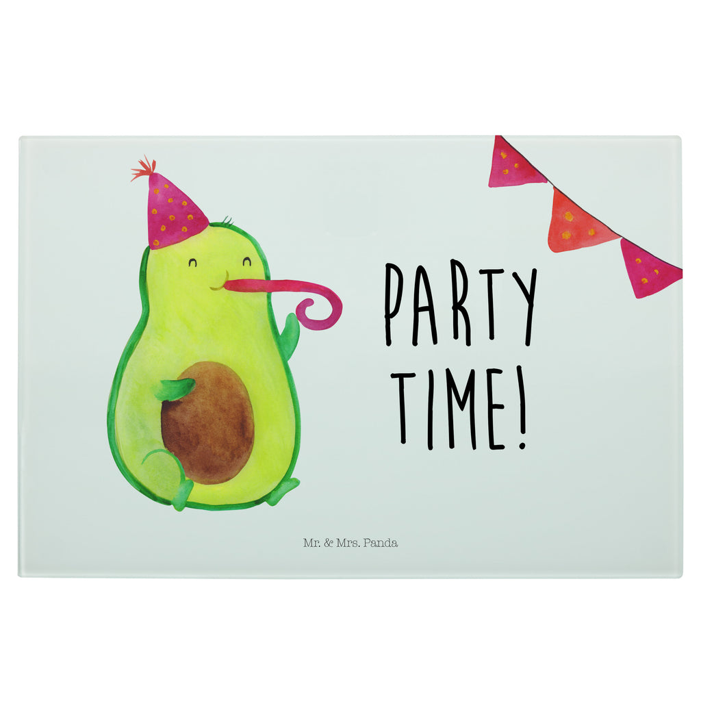Medium Glas Schneidbrett Avocado Party Time Glasschneidebrett, Schneidebrett, Avocado, Veggie, Vegan, Gesund