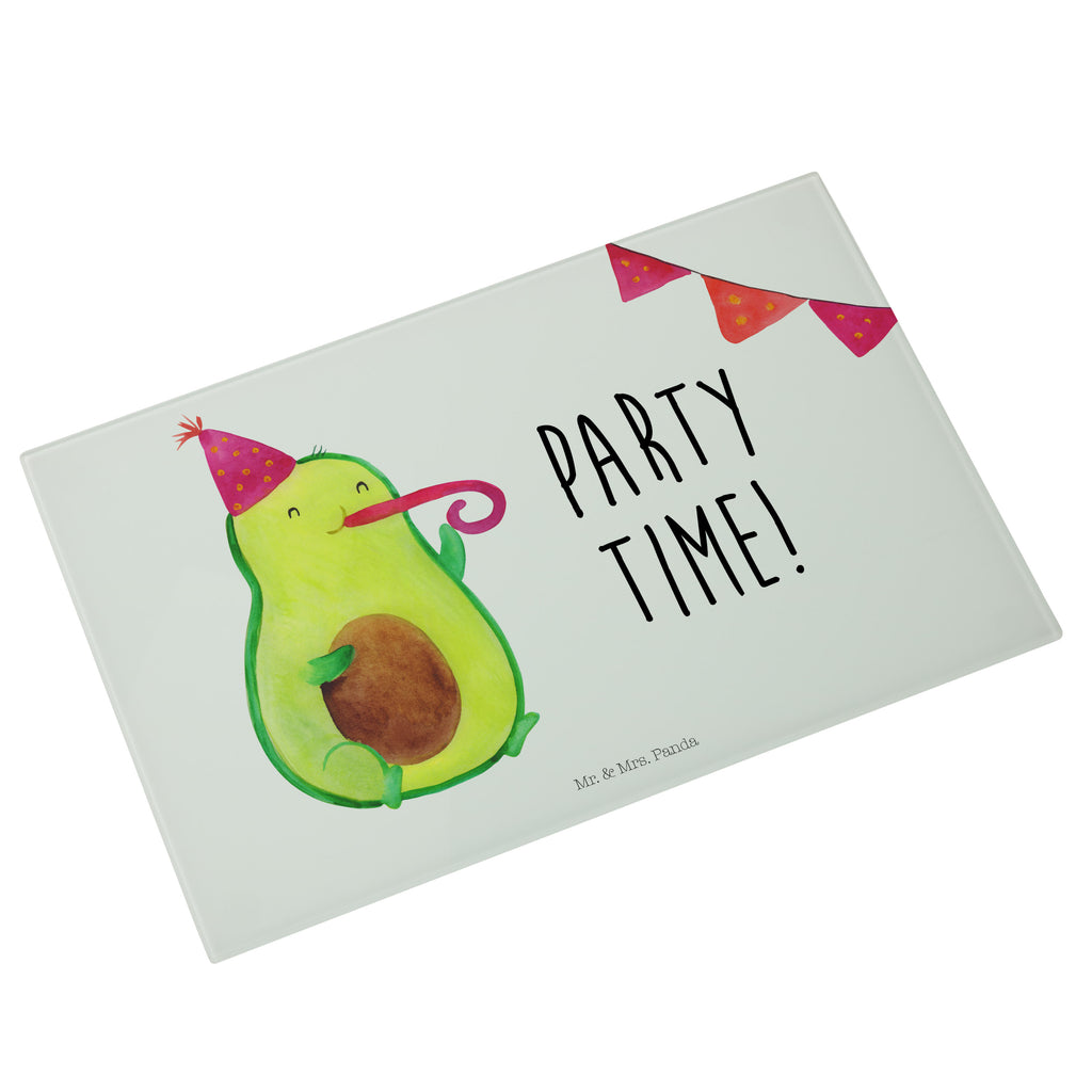 Medium Glas Schneidbrett Avocado Party Time Glasschneidebrett, Schneidebrett, Avocado, Veggie, Vegan, Gesund