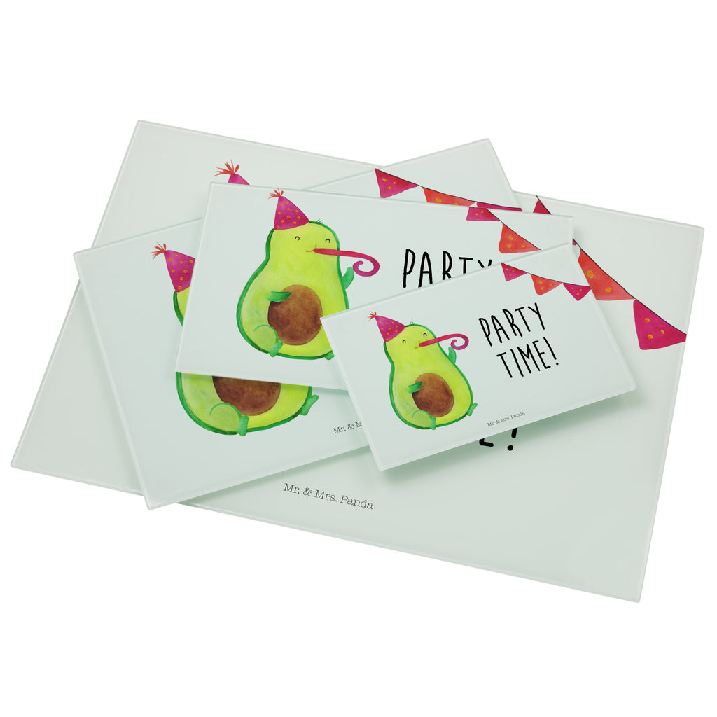 Medium Glas Schneidbrett Avocado Party Time Glasschneidebrett, Schneidebrett, Avocado, Veggie, Vegan, Gesund