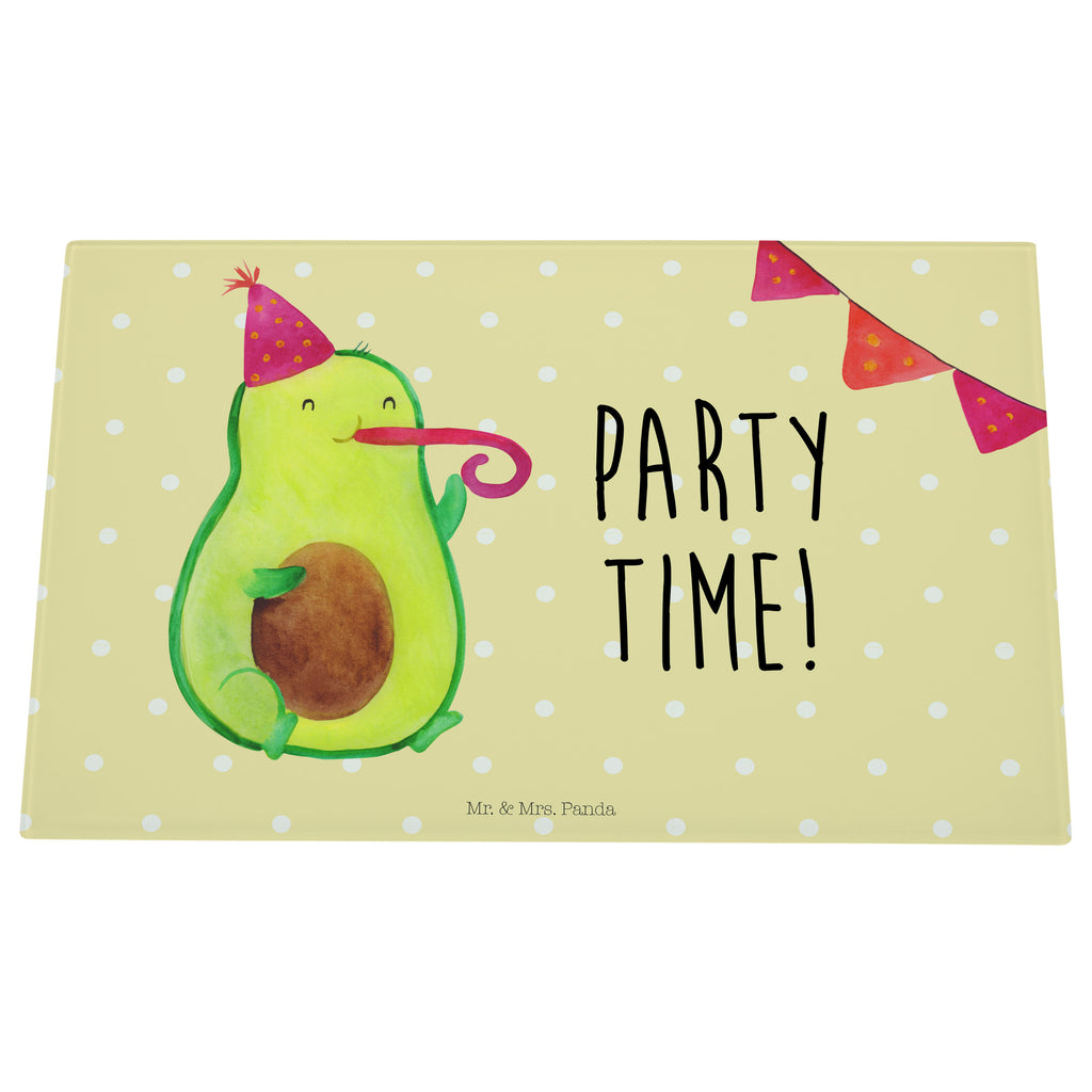 Medium Glas Schneidbrett Avocado Party Time Glasschneidebrett, Schneidebrett, Avocado, Veggie, Vegan, Gesund