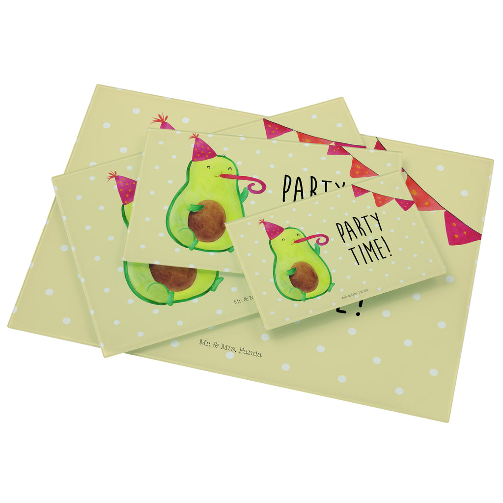 Medium Glas Schneidbrett Avocado Party Time Glasschneidebrett, Schneidebrett, Avocado, Veggie, Vegan, Gesund