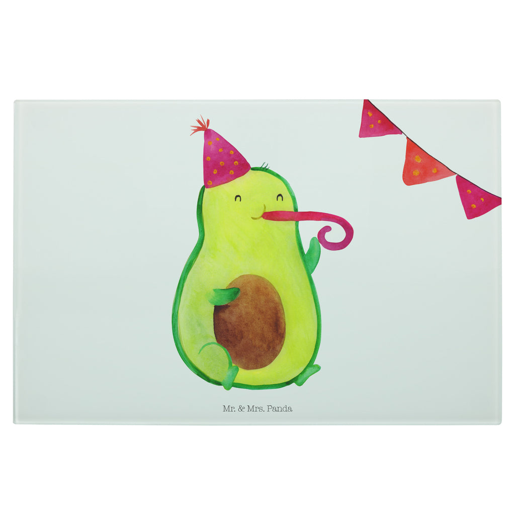 Medium Glas Schneidbrett Avocado Party Time Glasschneidebrett, Schneidebrett, Avocado, Veggie, Vegan, Gesund