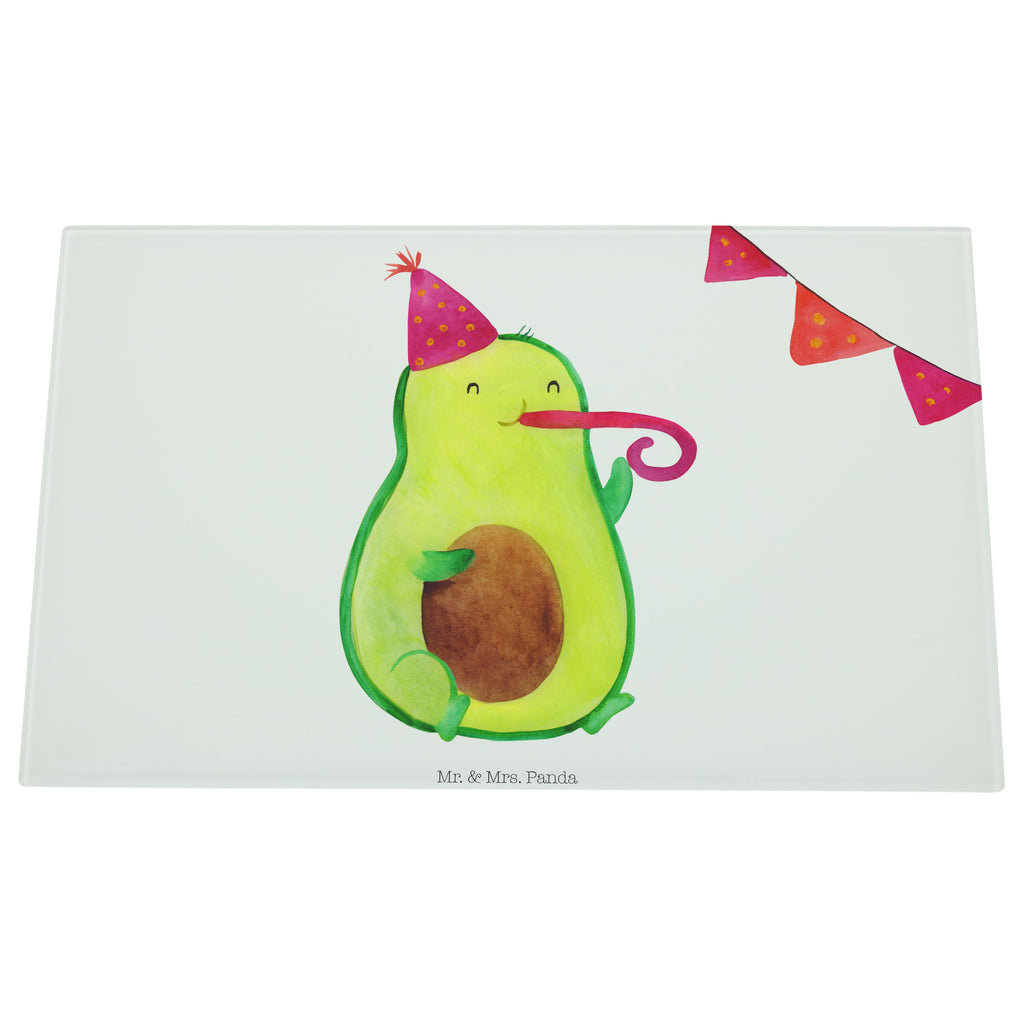 Medium Glas Schneidbrett Avocado Party Time Glasschneidebrett, Schneidebrett, Avocado, Veggie, Vegan, Gesund