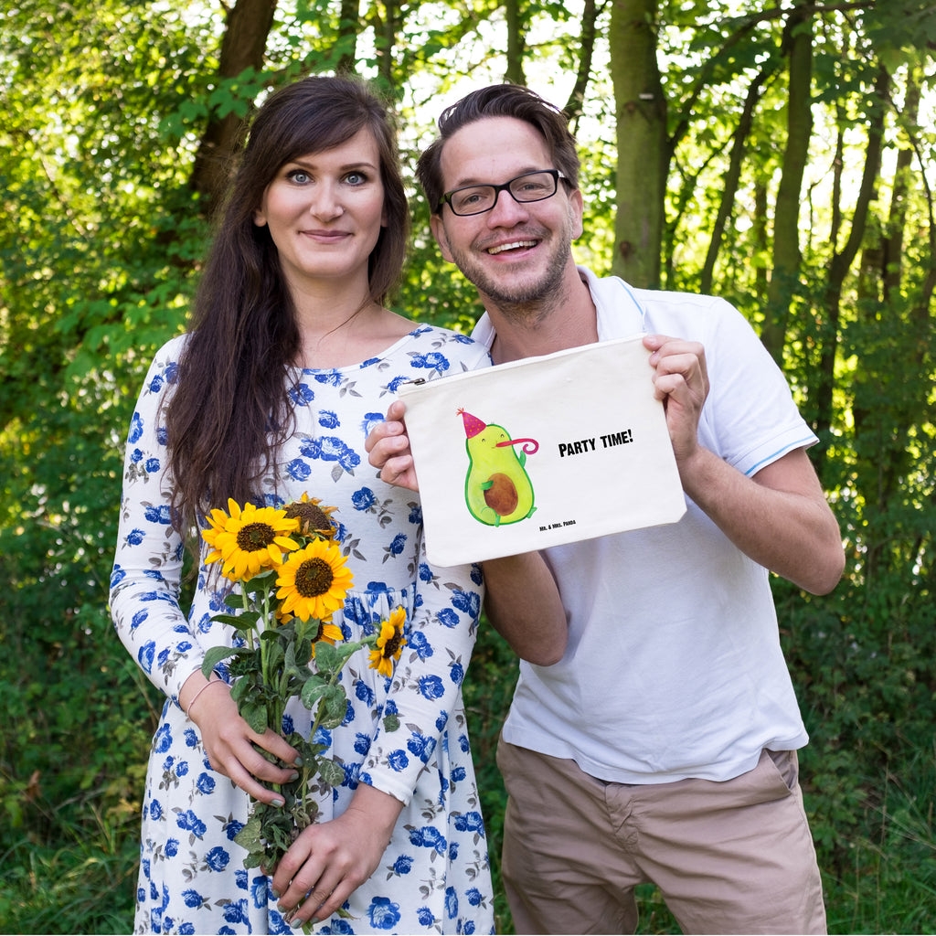 Schminktasche Avocado Party Time Schminktasche, Kosmetiktasche, Kosmetikbeutel, Stiftemäppchen, Etui, Federmappe, Makeup, XXL, Schminketui, Kosmetiketui, Schlamperetui, Avocado, Veggie, Vegan, Gesund