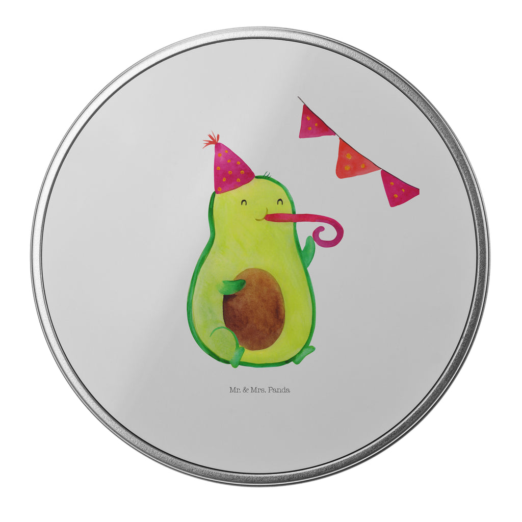 Blechdose rund Avocado Party Time Metalldose, Keksdose, Dose, Vorratsdose, Geschenkbox, Avocado, Veggie, Vegan, Gesund