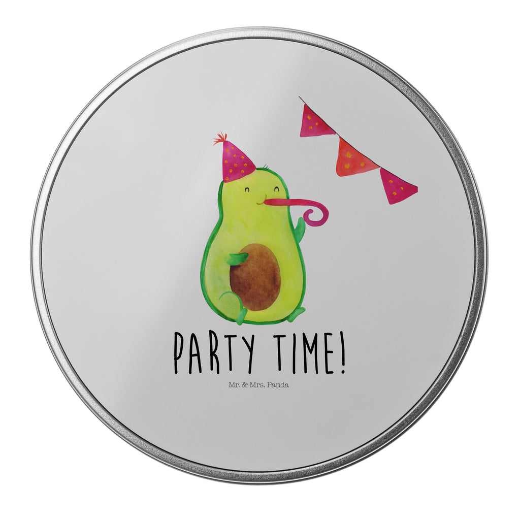 Blechdose rund Avocado Party Time Metalldose, Keksdose, Dose, Vorratsdose, Geschenkbox, Avocado, Veggie, Vegan, Gesund