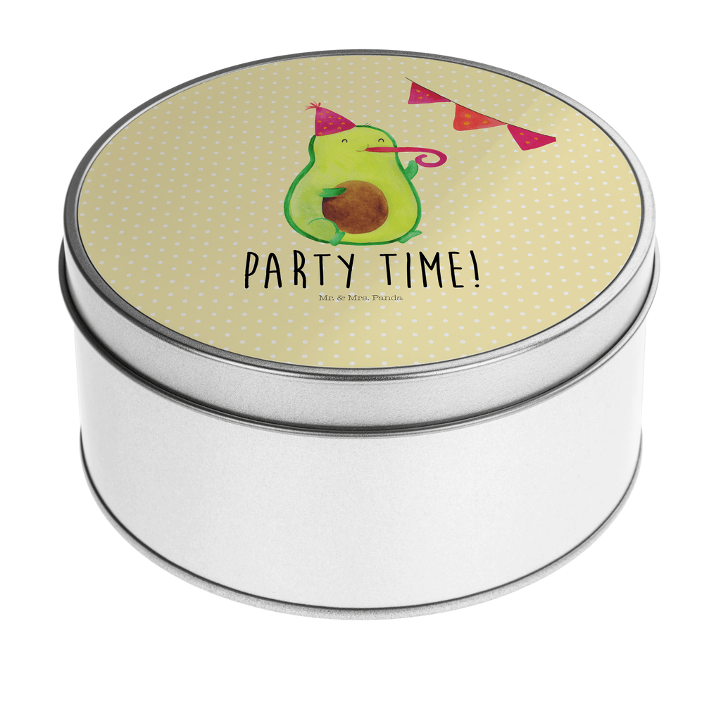 Blechdose rund Avocado Party Time Metalldose, Keksdose, Dose, Vorratsdose, Geschenkbox, Avocado, Veggie, Vegan, Gesund