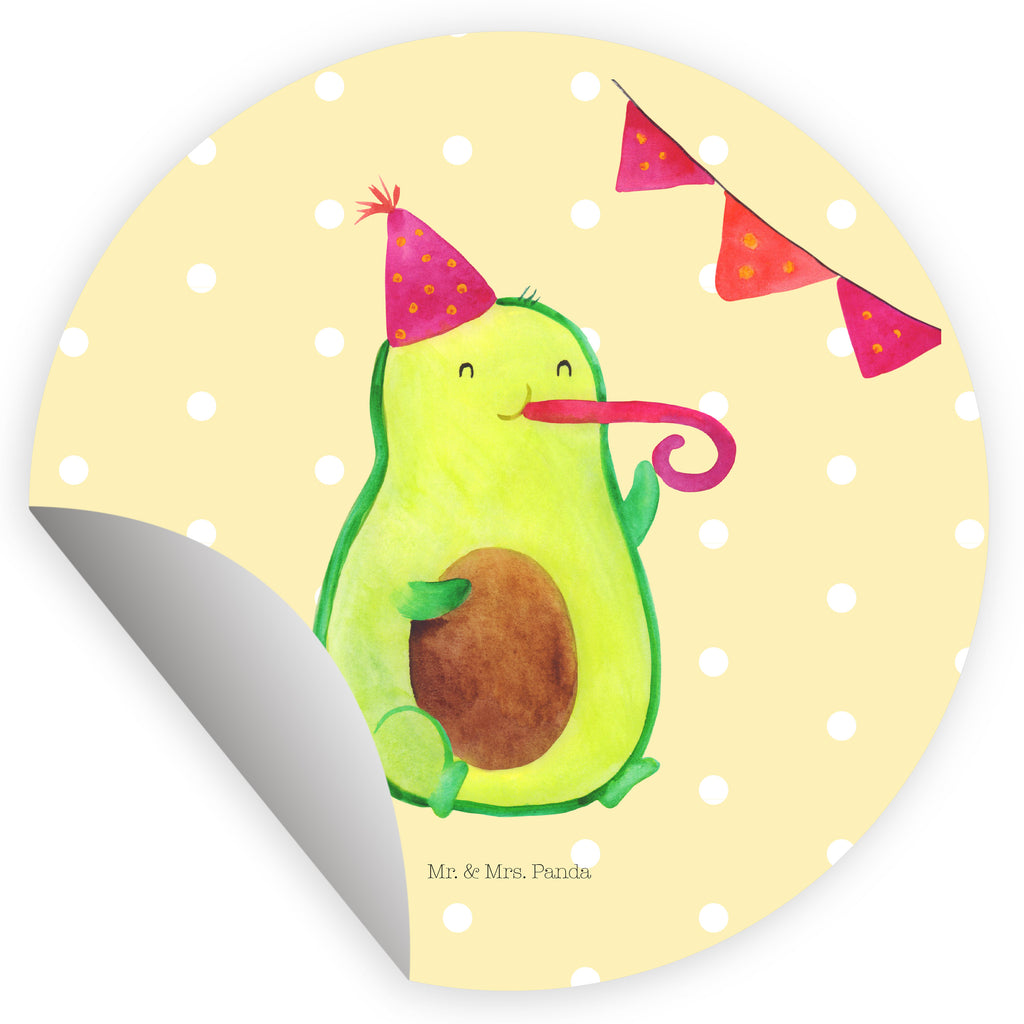 40mm Rund Aufkleber Avocado Party Time Sticker, Aufkleber, Etikett, Avocado, Veggie, Vegan, Gesund