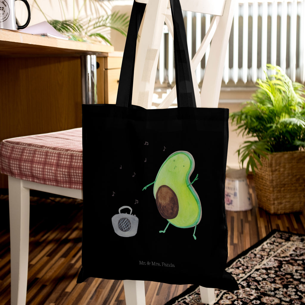 Tragetasche Avocado tanzt Beuteltasche, Beutel, Einkaufstasche, Jutebeutel, Stoffbeutel, Avocado, Veggie, Vegan, Gesund