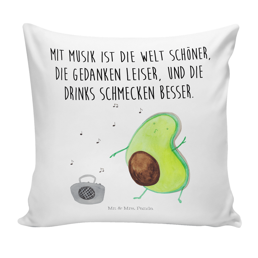 40x40 Kissen Avocado tanzt Kissenhülle, Kopfkissen, Sofakissen, Dekokissen, Motivkissen, Avocado, Veggie, Vegan, Gesund