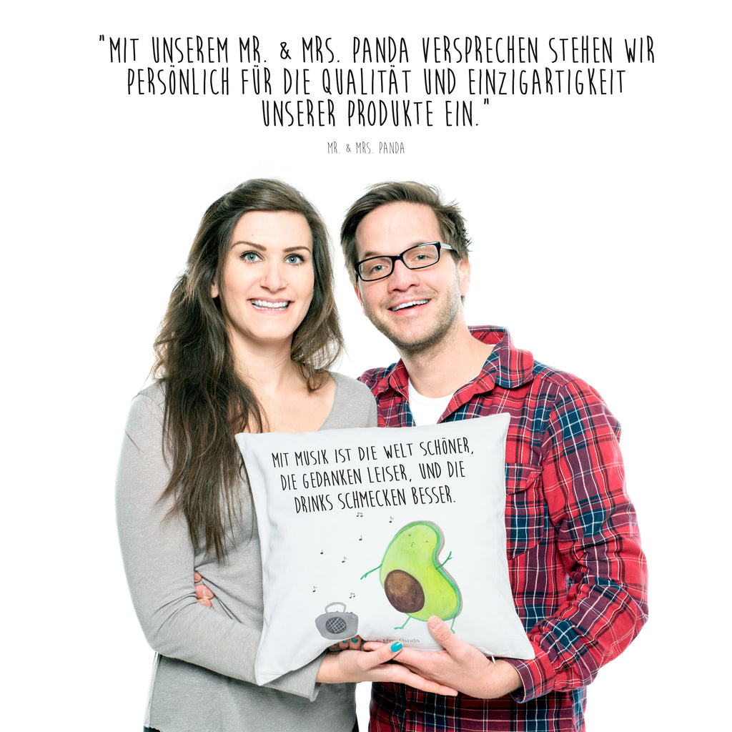 40x40 Kissen Avocado tanzt Kissenhülle, Kopfkissen, Sofakissen, Dekokissen, Motivkissen, Avocado, Veggie, Vegan, Gesund