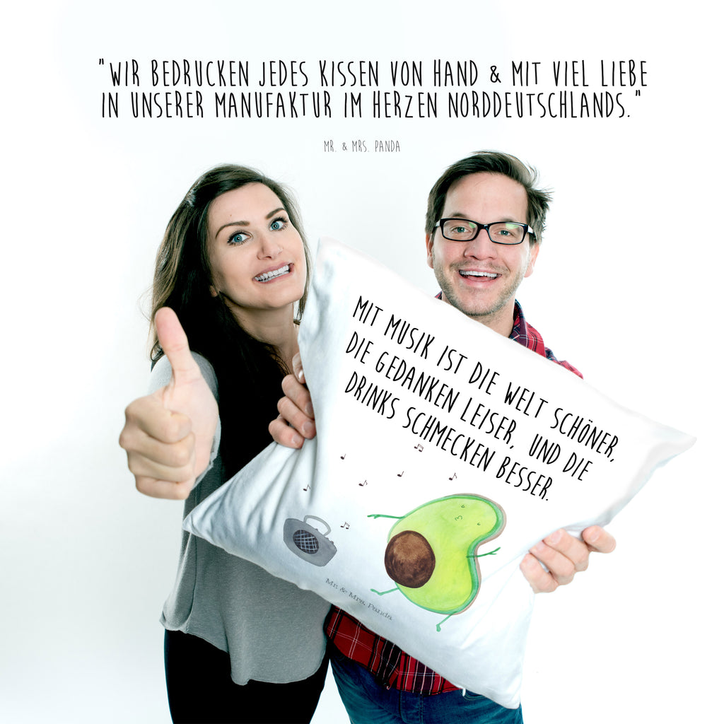 40x40 Kissen Avocado tanzt Kissenhülle, Kopfkissen, Sofakissen, Dekokissen, Motivkissen, Avocado, Veggie, Vegan, Gesund