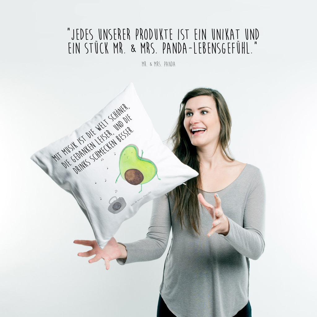 40x40 Kissen Avocado tanzt Kissenhülle, Kopfkissen, Sofakissen, Dekokissen, Motivkissen, Avocado, Veggie, Vegan, Gesund