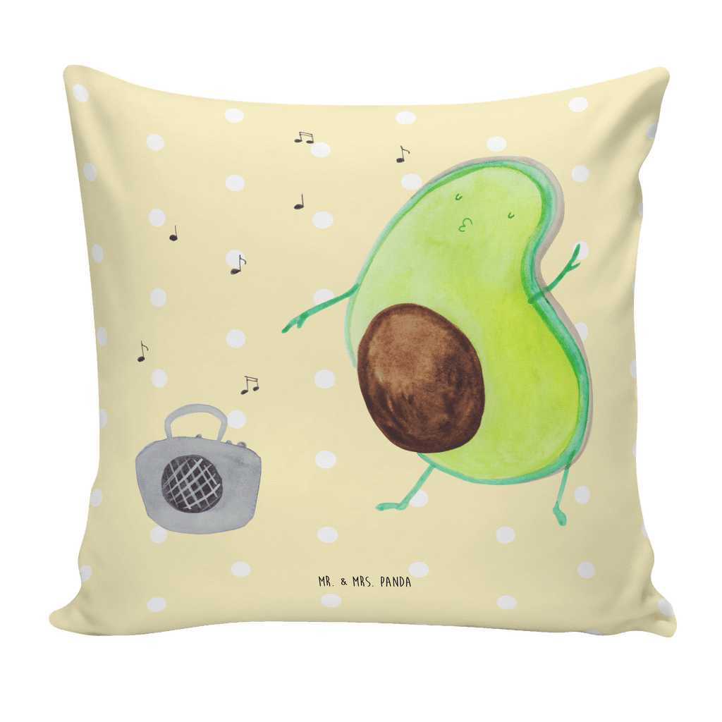 40x40 Kissen Avocado tanzt Kissenhülle, Kopfkissen, Sofakissen, Dekokissen, Motivkissen, Avocado, Veggie, Vegan, Gesund