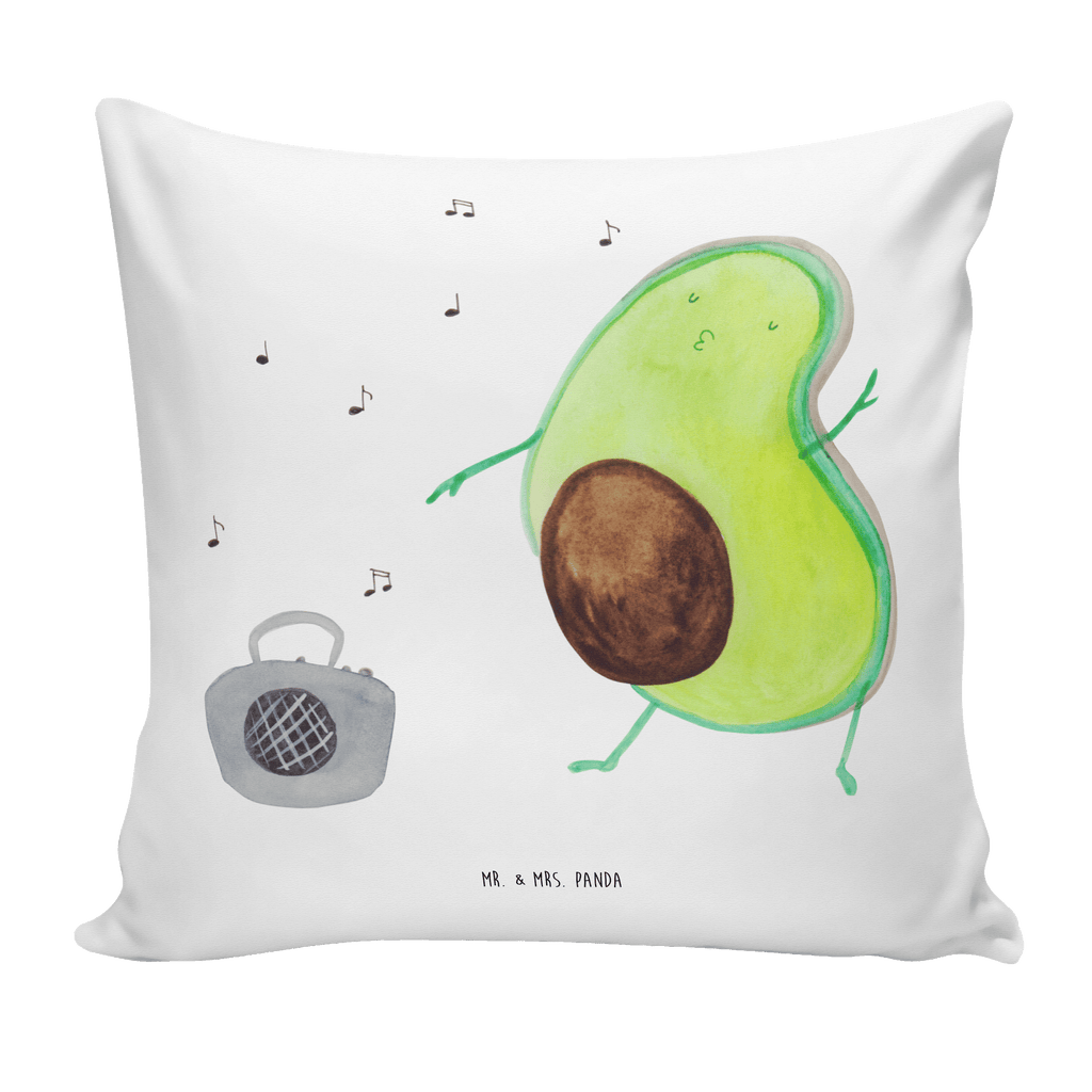 40x40 Kissen Avocado tanzt Kissenhülle, Kopfkissen, Sofakissen, Dekokissen, Motivkissen, Avocado, Veggie, Vegan, Gesund