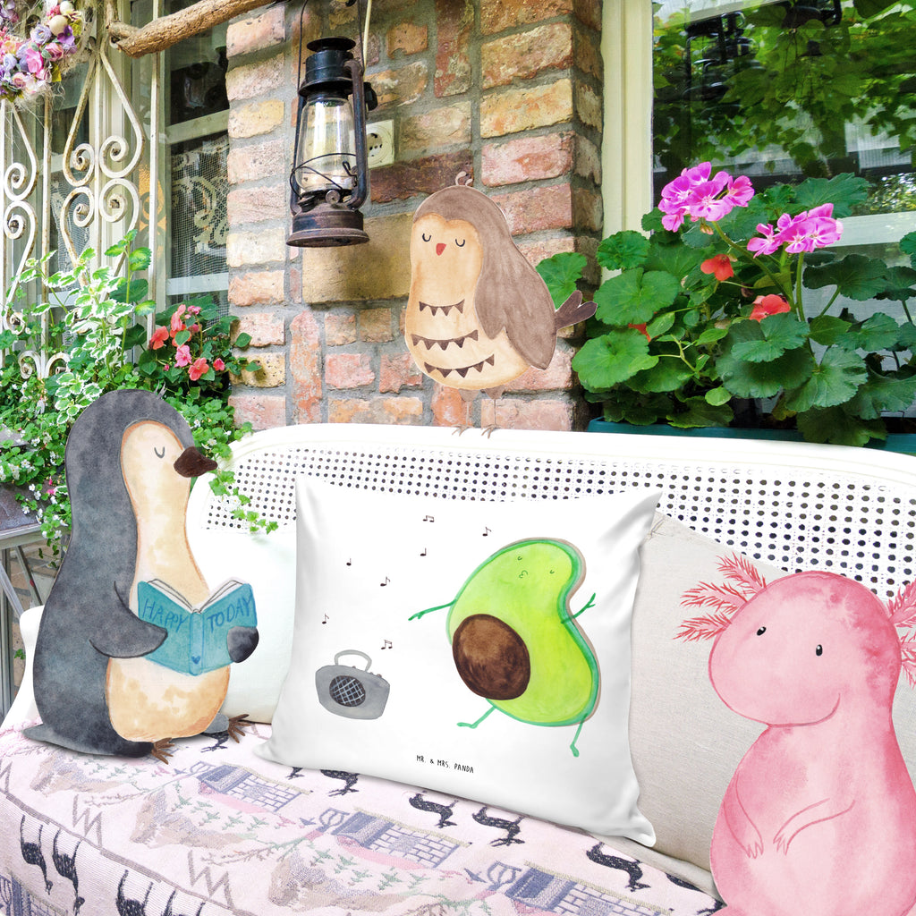 40x40 Kissen Avocado tanzt Kissenhülle, Kopfkissen, Sofakissen, Dekokissen, Motivkissen, Avocado, Veggie, Vegan, Gesund