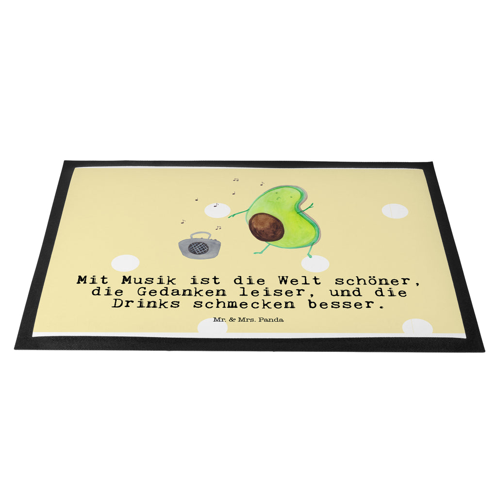 Fußmatte Avocado tanzt Türvorleger, Schmutzmatte, Fußabtreter, Matte, Schmutzfänger, Fußabstreifer, Schmutzfangmatte, Türmatte, Motivfußmatte, Haustürmatte, Vorleger, Avocado, Veggie, Vegan, Gesund