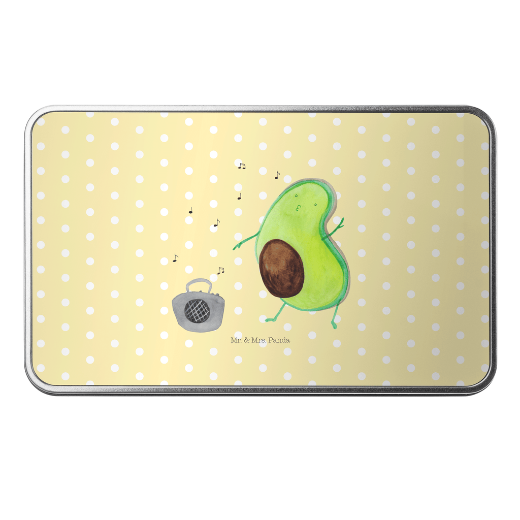 Metalldose rechteckig Avocado tanzt Blechdose, Metalldose, Blechbox, Container, Keksdose, Vorratsdose, Vorratsbox, Döschen, Versperbox, Vesperdose, Aufbewahrungsdose, Aufbewahrungsbox, Aluminiumdose, Dose, Avocado, Veggie, Vegan, Gesund