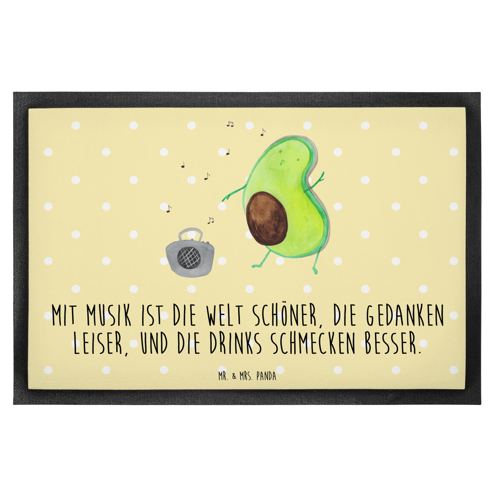 Fußmatte Avocado tanzt Türvorleger, Schmutzmatte, Fußabtreter, Matte, Schmutzfänger, Fußabstreifer, Schmutzfangmatte, Türmatte, Motivfußmatte, Haustürmatte, Vorleger, Avocado, Veggie, Vegan, Gesund