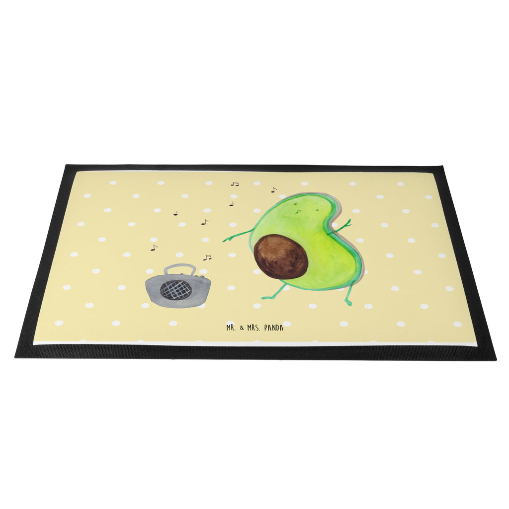 Fußmatte Avocado tanzt Türvorleger, Schmutzmatte, Fußabtreter, Matte, Schmutzfänger, Fußabstreifer, Schmutzfangmatte, Türmatte, Motivfußmatte, Haustürmatte, Vorleger, Avocado, Veggie, Vegan, Gesund
