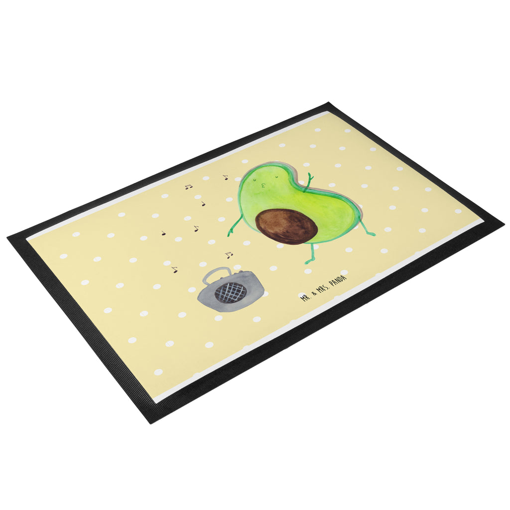 Fußmatte Avocado tanzt Türvorleger, Schmutzmatte, Fußabtreter, Matte, Schmutzfänger, Fußabstreifer, Schmutzfangmatte, Türmatte, Motivfußmatte, Haustürmatte, Vorleger, Avocado, Veggie, Vegan, Gesund